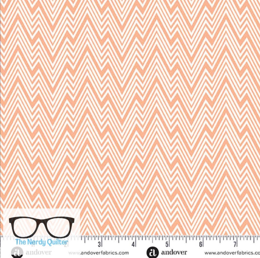 Preorder: Perfect Day Zigziig in Orange by Libs Elliott for Andover A-10221-O - Sold by the Half Yard