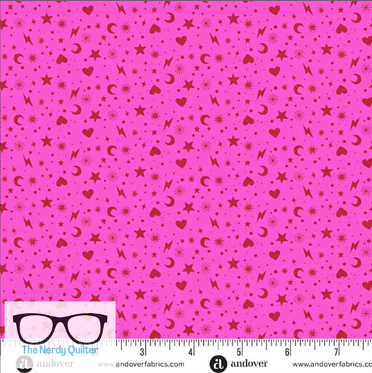 Preorder: Perfect Day Charm Toss in Pink by Libs Elliott for Andover A-10223-E - Sold by the Half Yard
