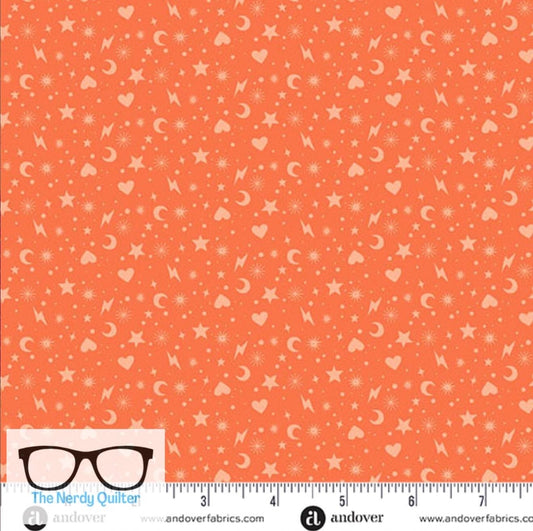 Preorder: Perfect Day Charm Toss in Orange by Libs Elliott for Andover A-10223-O - Sold by the Half Yard