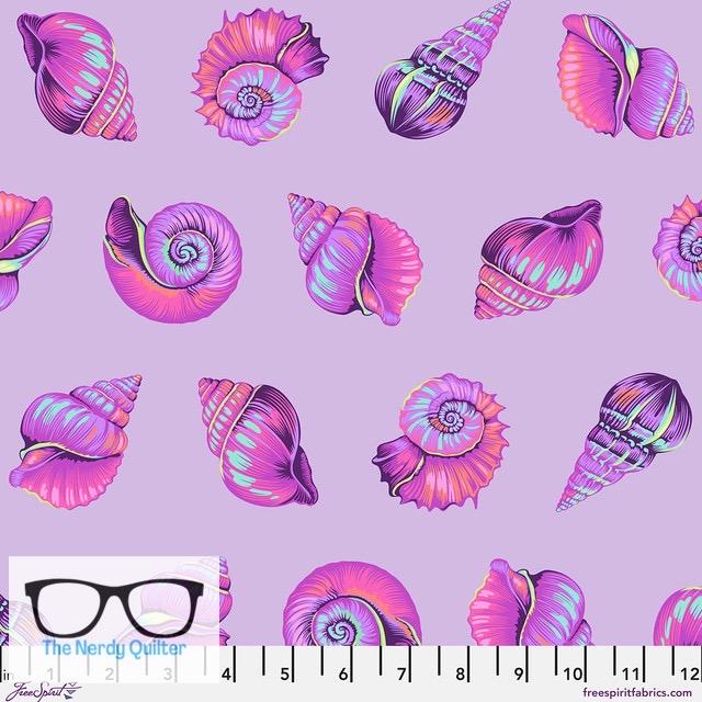 Preorder: Floral Reef Lil Shelly in Ultraviolet by Tula Pink for Freespirit - Sold by The Half Yard PWTP266.Ultraviolet