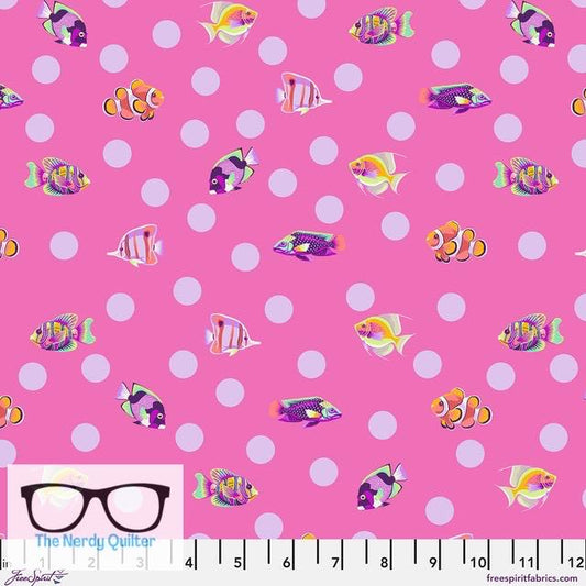 Preorder: Floral Reef School Crossing in Delphine by Tula Pink for Freespirit - Sold by The Half Yard PWTP268.Delphine