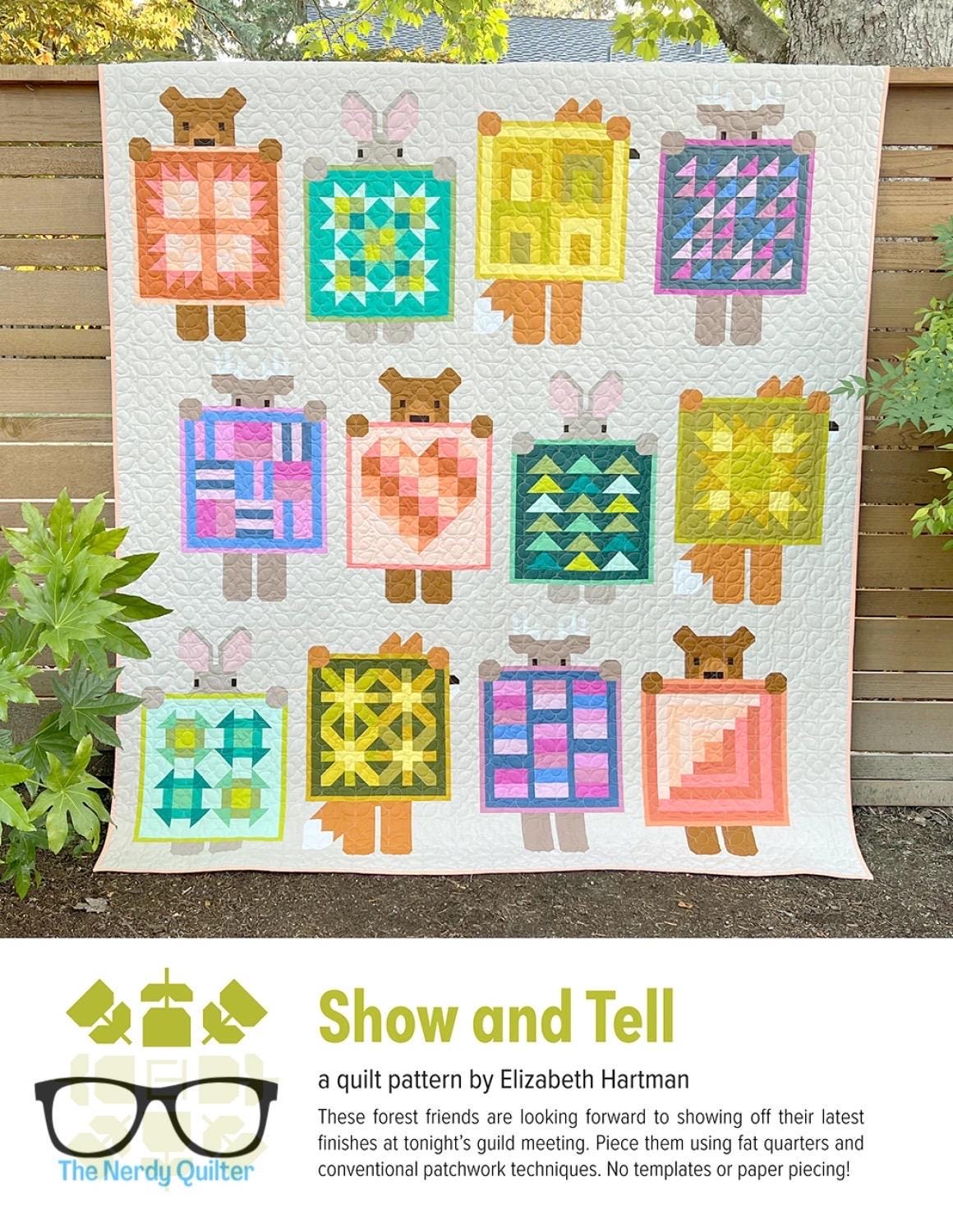Preorder: Show and Tell Curated Quilt Kit by Elizabeth Hartman featuring Giucy Giuce Deco Glo and Libs Elliott Phosphor Electric and Glaze