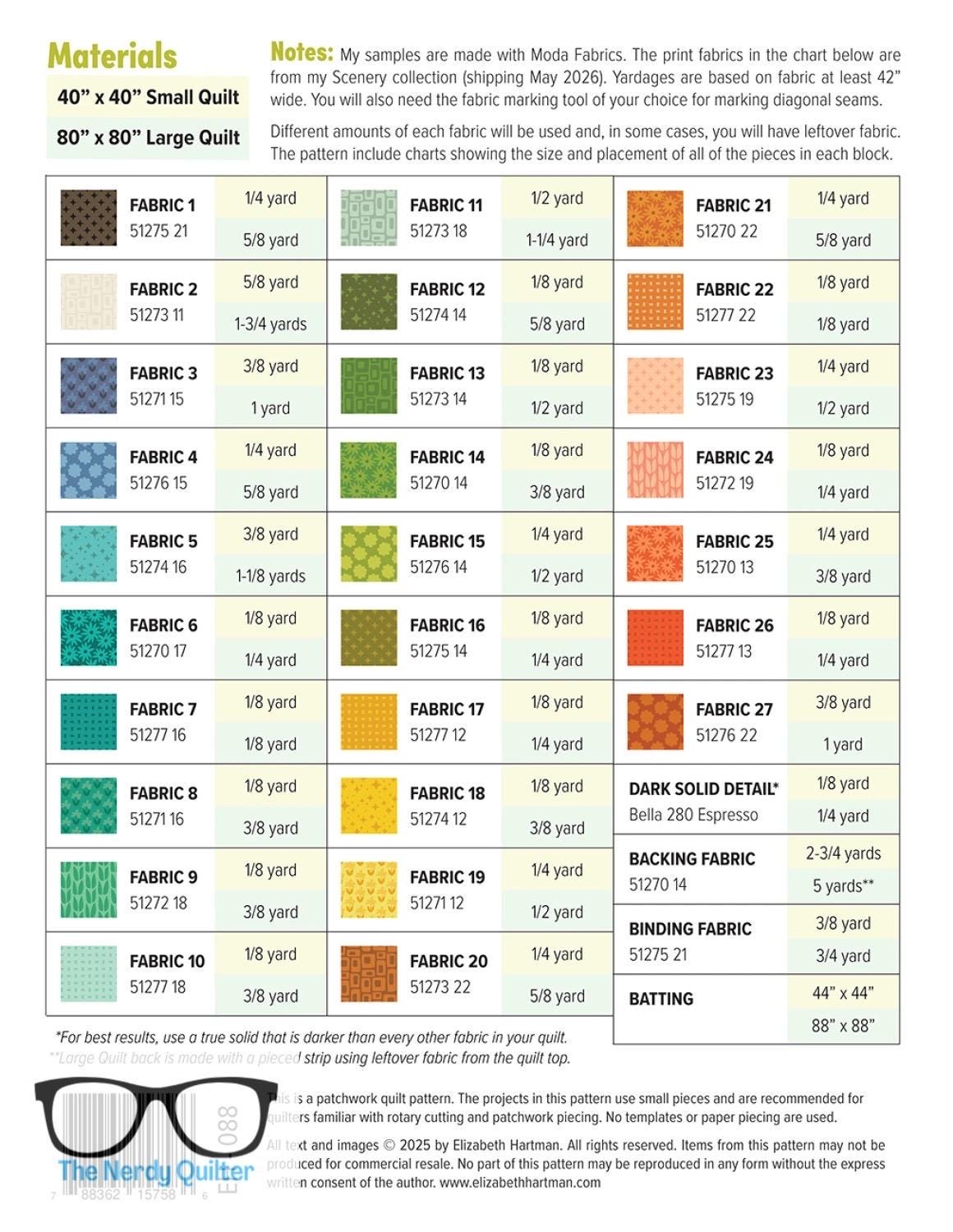 Preorder: Outdoors Pattern by Elizabeth Hartman