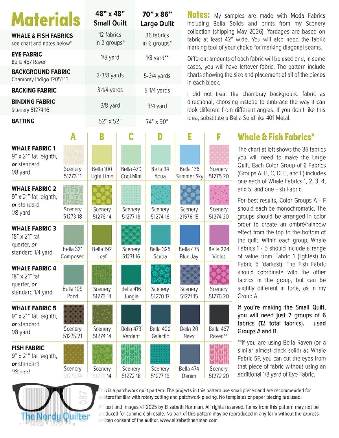 Preorder: Whale Watching Pattern by Elizabeth Hartman