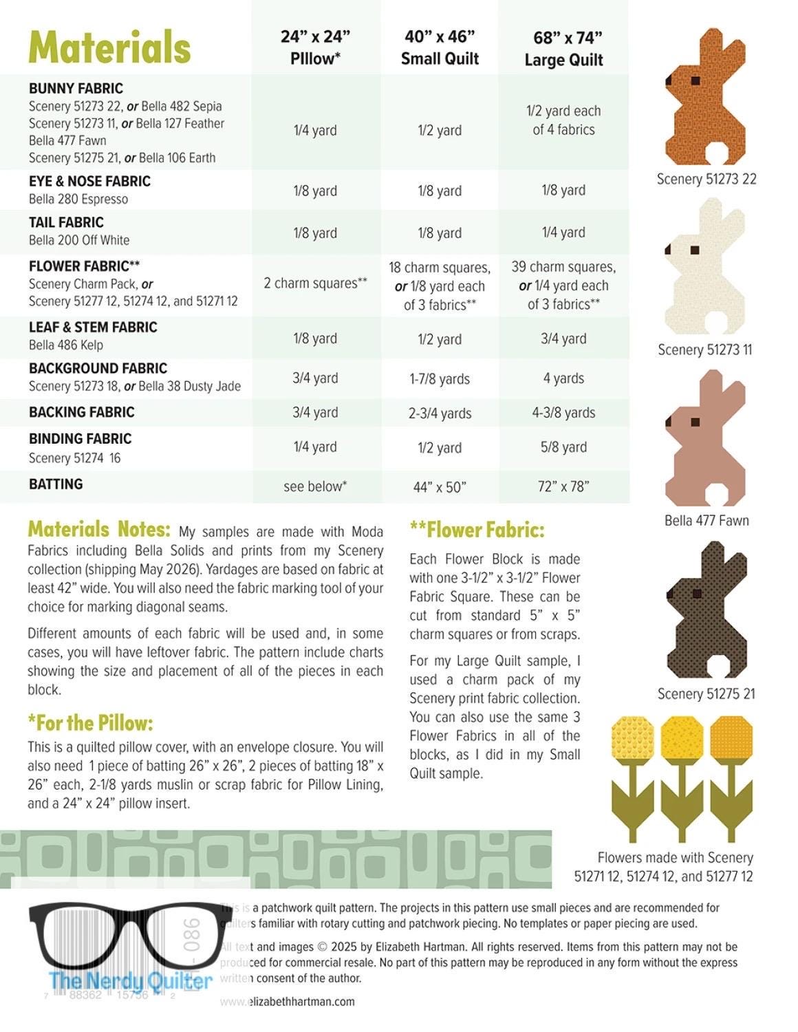 Preorder: Cottontails Pattern by Elizabeth Hartman