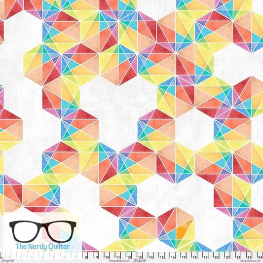 Preorder: Hue Prismatic in Polychrome 108 Wideback by Giucy Giuce for Freespirit - Sold by the Half Yard QBGG002.POLYCHROME
