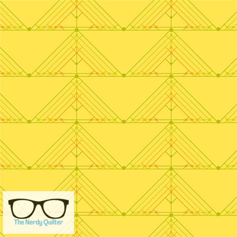 Deco Glo Geese in Lemon by Giucy Giuce for Andover - Sold by the Half Yard