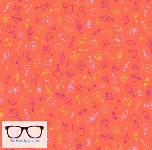 Deco Glo II Glitter in Persimmon by Giucy Giuce for Andover - Sold by the Half Yard