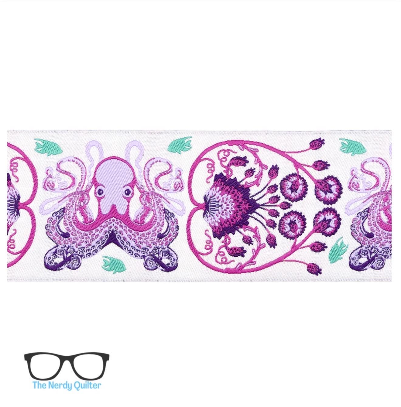 Preorder: Floral Reef Octogarden in Ultraviolet - 1-7/8" Renaissance Ribbons - Sold by the Yard