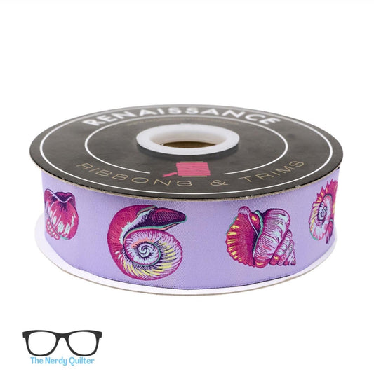 Preorder: Floral Reef Lil Shelly in Ultraviolet - 1-1/2" width Renaissance Ribbons - Sold by the Yard