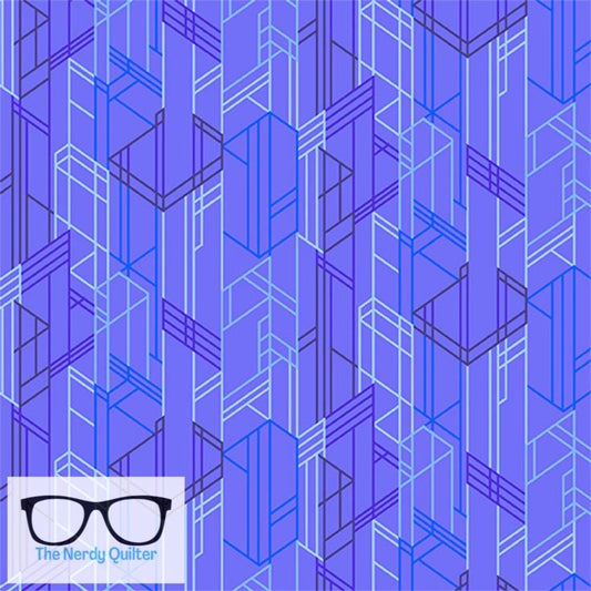 Deco Glo II Meander in Huckleberry by Giucy Giuce for Andover - Sold by the Half Yard