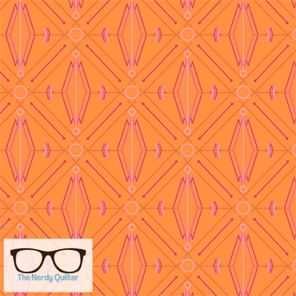 Deco Glo II Lotus in Mango by Giucy Giuce for Andover - Sold by the Half Yard