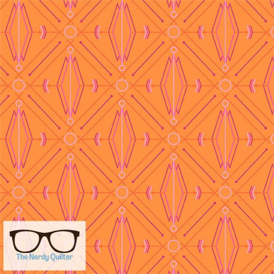 Deco Glo II Lotus in Mango by Giucy Giuce for Andover - Sold by the Half Yard