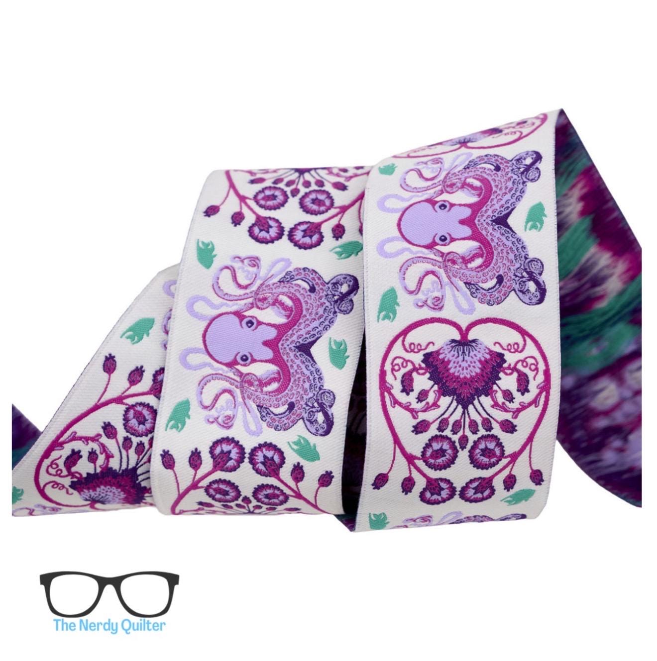 Preorder: Floral Reef Octogarden in Ultraviolet - 1-7/8" Renaissance Ribbons - Sold by the Yard