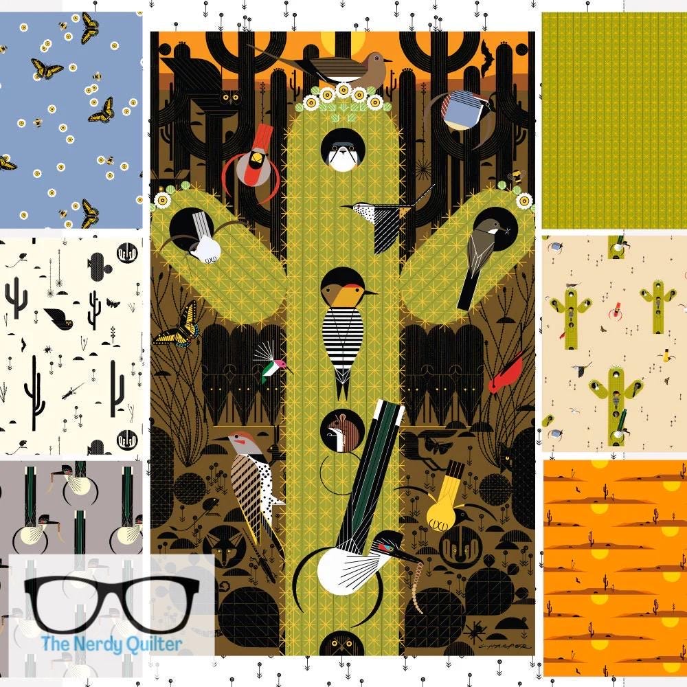 Preorder: Charley Harper The Desert Cactus Needles Poplin by Charlie Harper for Birch Fabrics - Sold by the Half Yard