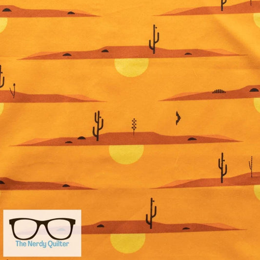 Preorder: Charley Harper The Desert Desert at Dusk Poplin by Charlie Harper for Birch Fabrics - Sold by the Half Yard