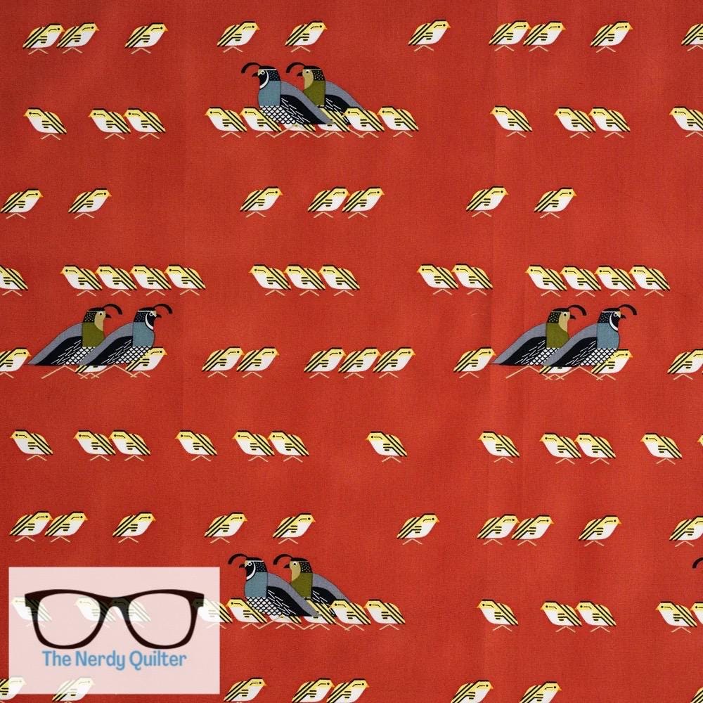 Preorder: Charley Harper Sierra Range  California Quail Poplin by Charlie Harper for Birch Fabrics - Sold by the Half Yard
