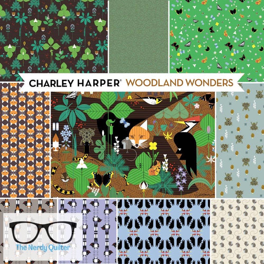 Preorder: Charley Harper Woodland Wonders Bundle with Panel Poplin by Charlie Harper for Birch Fabrics