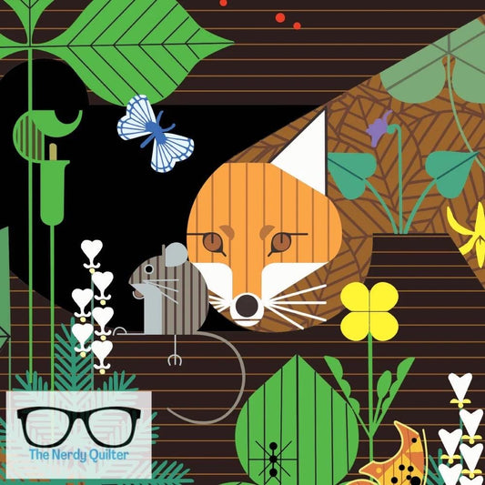 Preorder: Charley Harper Woodland Wonders Poster Panel Digital Poplin by Charlie Harper for Birch Fabrics