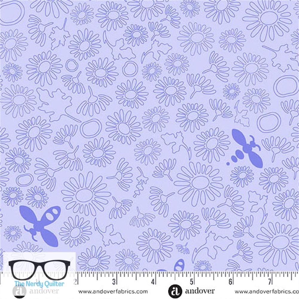 Preorder: Color Camp Dusk Bee in Lighter Violet by Alison Glass for Andover - Sold by The Half Yard A-10431-P