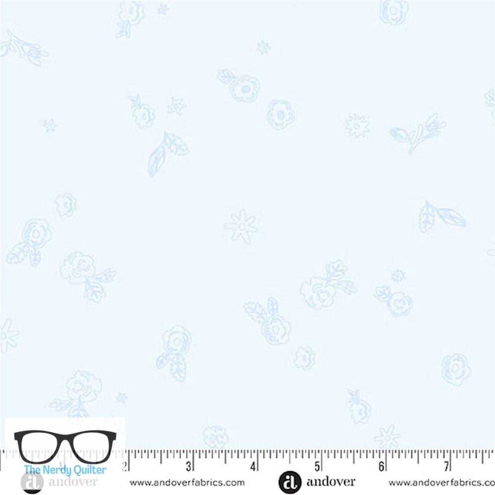 Preorder: Color Camp Dusk Sprig in Lightest Cobalt by Alison Glass for Andover - Sold by The Half Yard A-10425-B