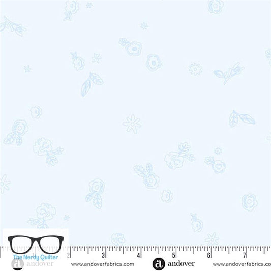 Preorder: Color Camp Dusk Sprig in Lightest Cobalt by Alison Glass for Andover - Sold by The Half Yard A-10425-B