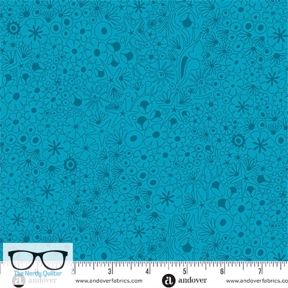 Preorder: Color Camp Dusk Shallows in Peacock by Alison Glass for Andover - Sold by The Half Yard A-10422-T