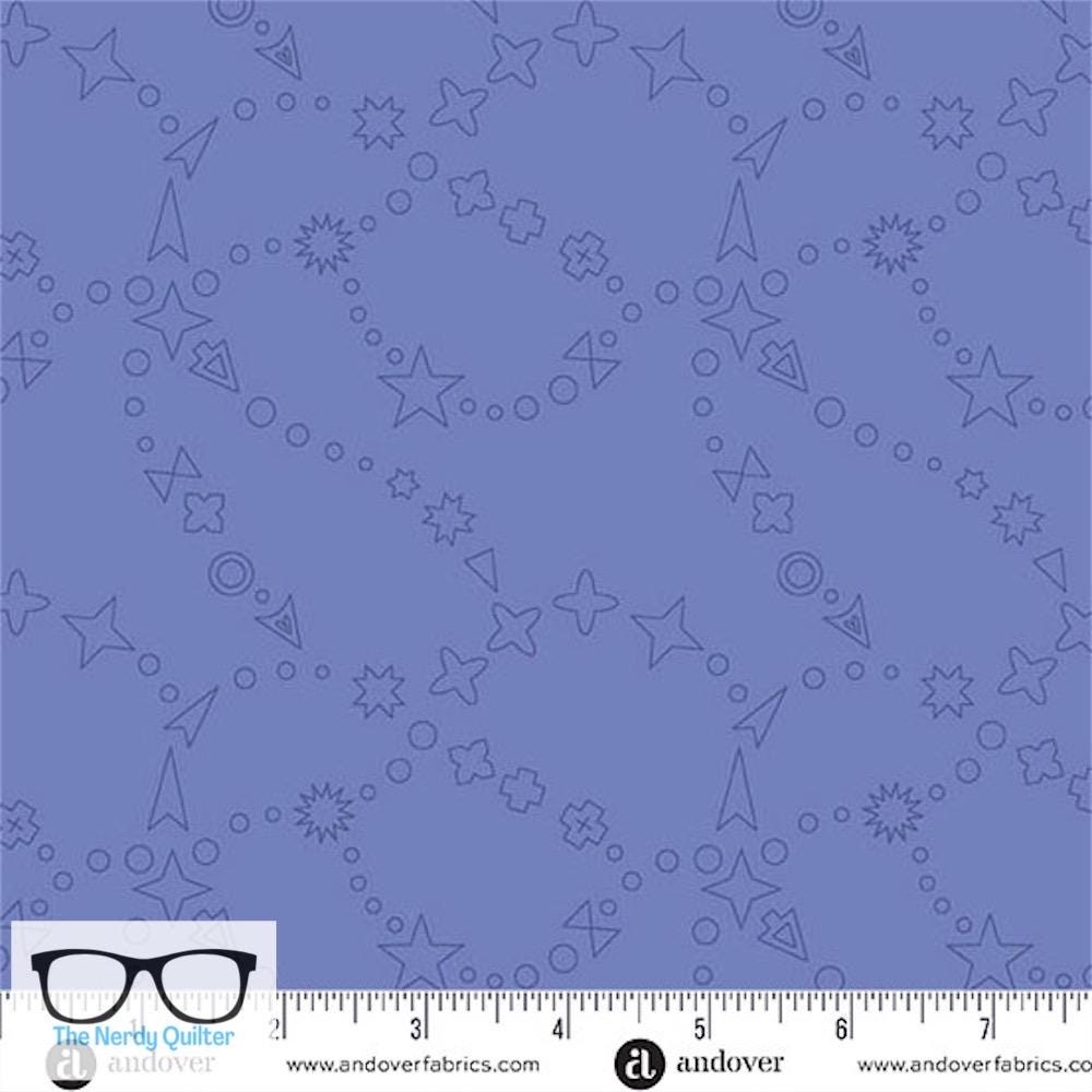 Preorder: Color Camp Dusk Trailmap in Muted Blueberry by Alison Glass for Andover - Sold by The Half Yard A-10421-P1