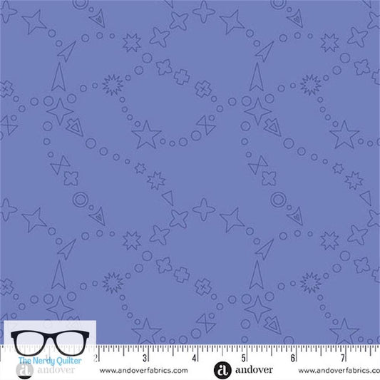 Preorder: Color Camp Dusk Trailmap in Muted Blueberry by Alison Glass for Andover - Sold by The Half Yard A-10421-P1