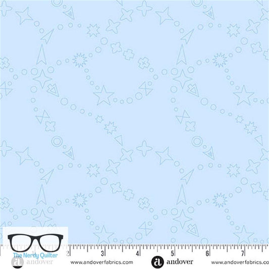 Preorder: Color Camp Dusk Trailmap in Lighter Cobalt by Alison Glass for Andover - Sold by The Half Yard A-10421-B