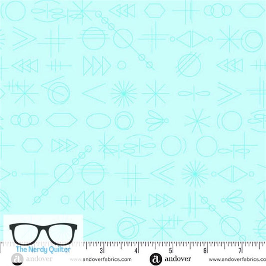 Preorder: Color Camp Grove Gameday in Lighter Aqua by Alison Glass for Andover - Sold by The Half Yard A-10430-LB