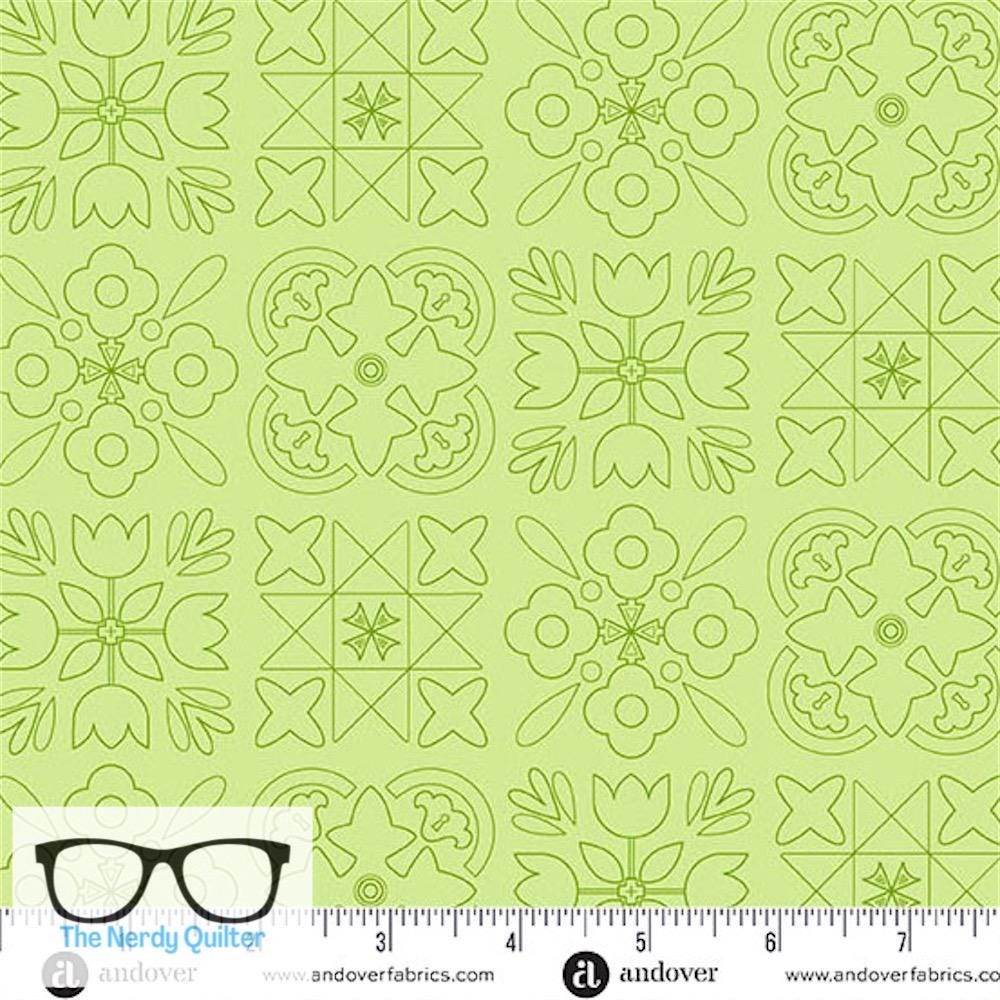 Preorder: Color Camp Grove Bandana in Light Grass by Alison Glass for Andover - Sold by The Half Yard A-10428-LG