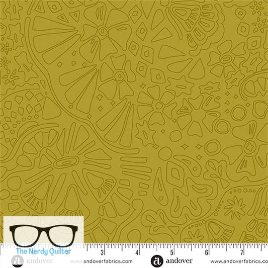 Preorder: Color Camp Grove Veil in Muted Gold by Alison Glass for Andover - Sold by The Half Yard A-10426-Y