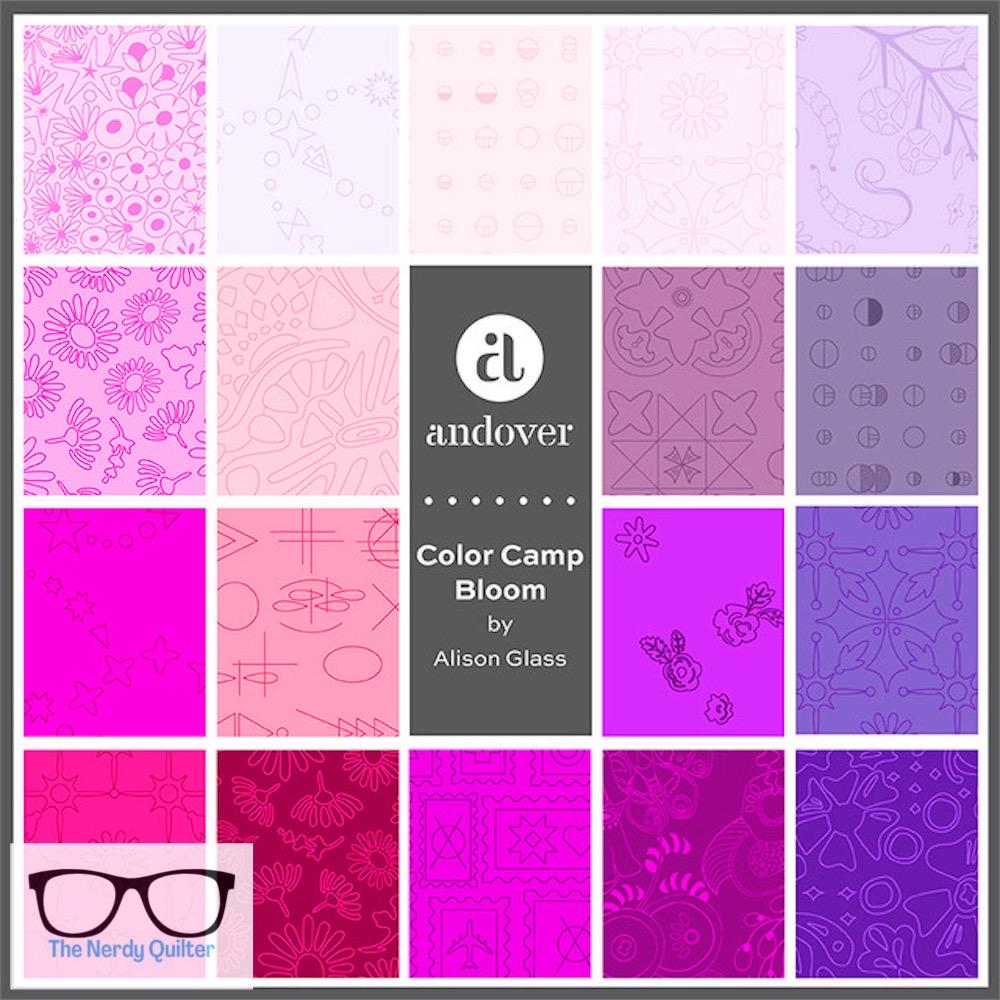 Preorder: Color Camp Bloom Bandana in Muted Amethyst by Alison Glass for Andover - Sold by The Half Yard A-10428-P