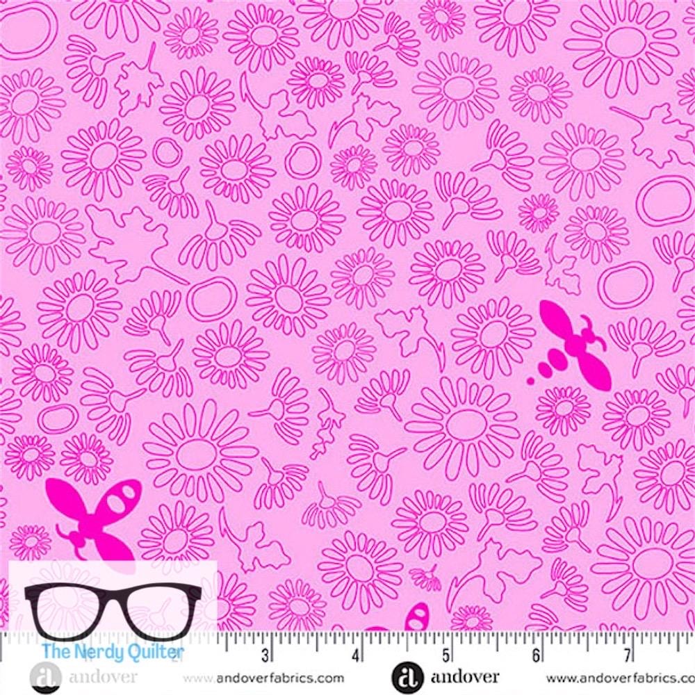 Preorder: Color Camp Bloom Bee in Light Cabbage by Alison Glass for Andover - Sold by The Half Yard A-10431-E