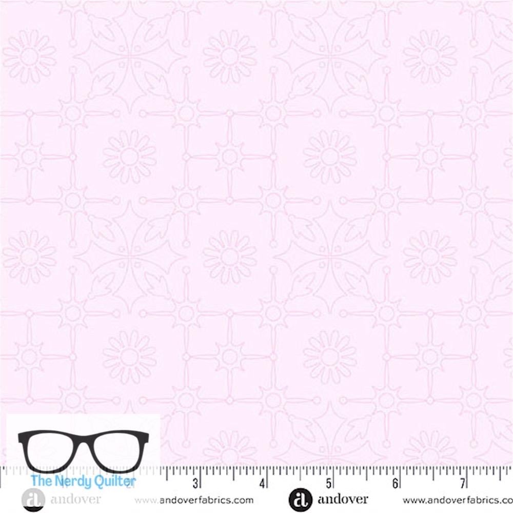 Preorder: Color Camp Bloom Leatherwork in Lightest Cabbage by Alison Glass for Andover - Sold by The Half Yard A-10429-LE