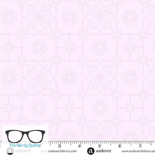 Preorder: Color Camp Bloom Leatherwork in Lightest Cabbage by Alison Glass for Andover - Sold by The Half Yard A-10429-LE