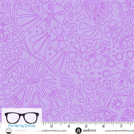 Preorder: Color Camp Bloom Veil in Light Pansy Pansy by Alison Glass for Andover - Sold by The Half Yard A-10426-P2