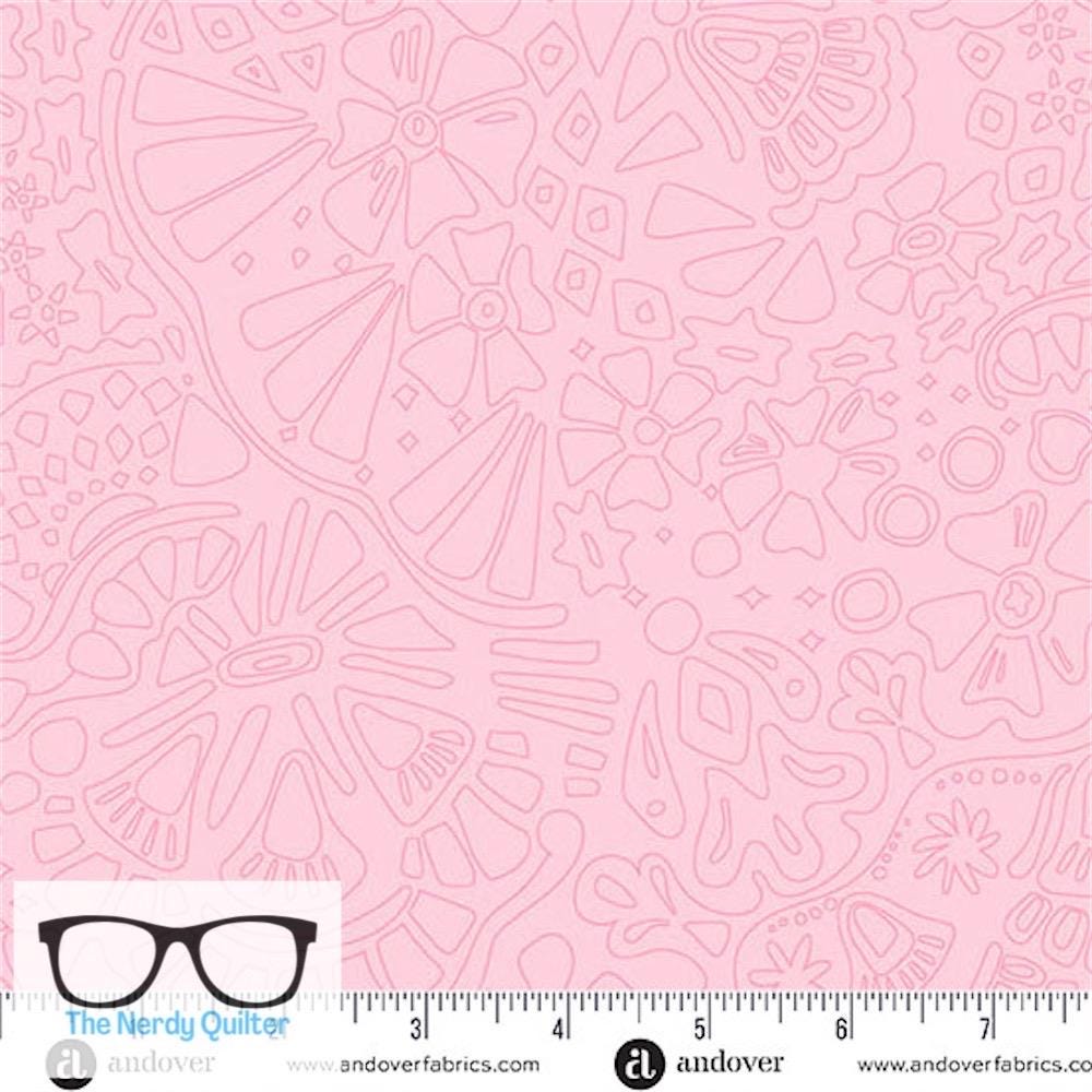 Preorder: Color Camp Bloom Veil in Llighter Strawberry  by Alison Glass for Andover - Sold by The Half Yard A-10426-E