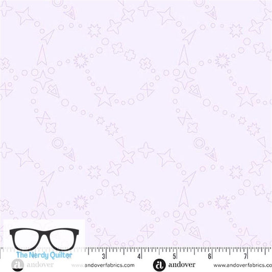 Preorder: Color Camp Bloom Trailmap in Lightest Pansy by Alison Glass for Andover - Sold by The Half Yard A-10421-P