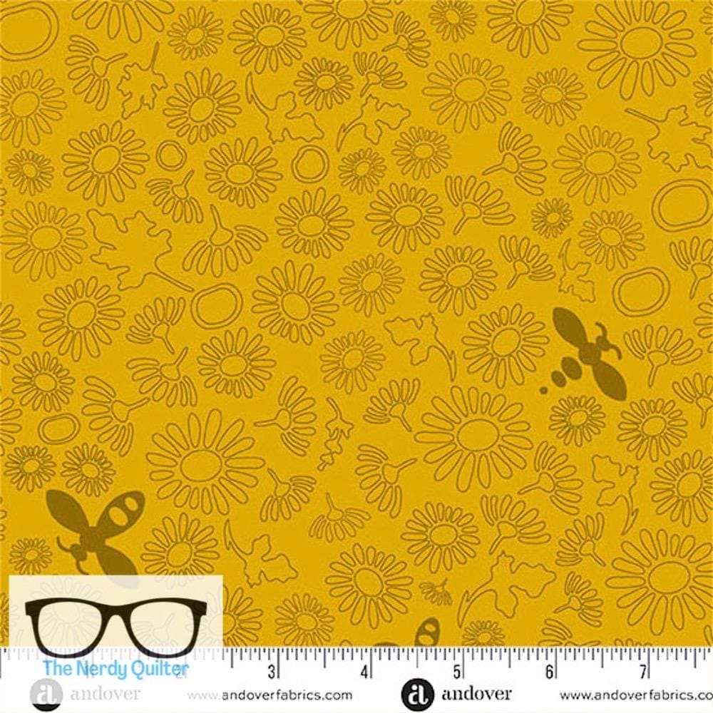 Preorder: Color Camp Sun Bee in Honey by Alison Glass for Andover - Sold by The Half Yard A-10431-Y