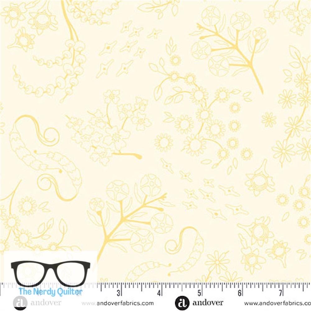Preorder: Color Camp Sun Nestled in Lightest Honey by Alison Glass for Andover - Sold by The Half Yard A-10427-Y1