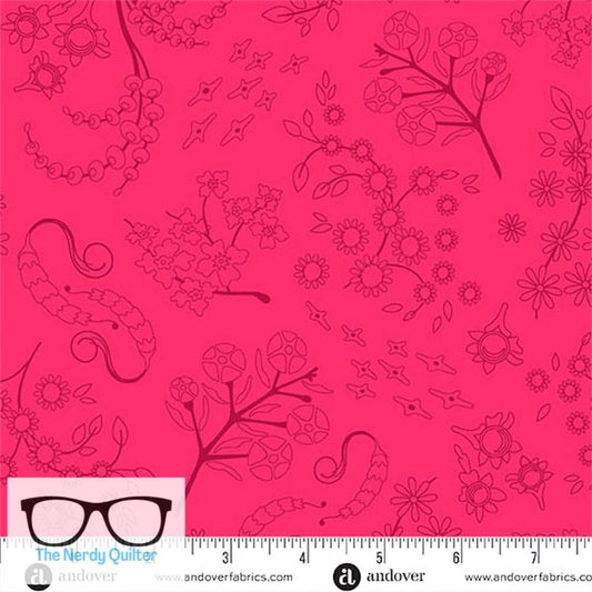 Preorder: Color Camp Sun Nestled in Ruby by Alison Glass for Andover - Sold by The Half Yard A-10427-R1