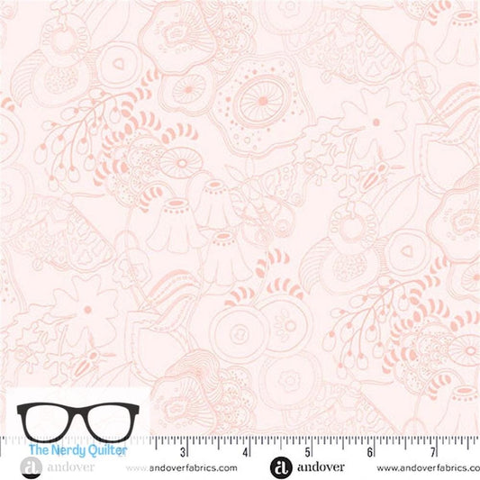 Preorder: Color Camp Sun Tangle in Lightest Poppy by Alison Glass for Andover - Sold by The Half Yard  A-10420-E