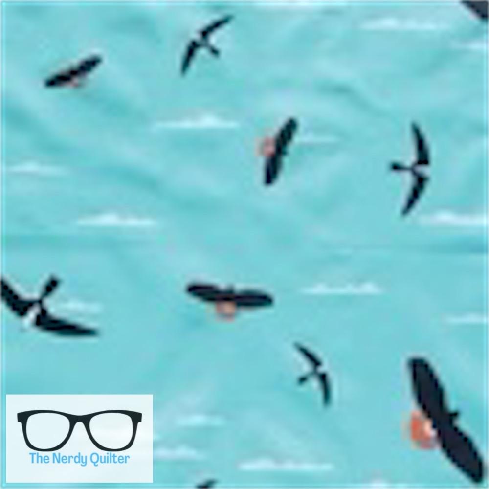 Charley Harper Soaring Santa Rosa Poplin by Charlie Harper for Birch Fabrics - Sold by the Half Yard