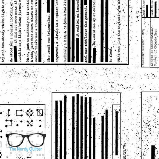 Declassified Redacted in Achromic by Giucy Giuce for Andover - Sold by the Half Yard A-9244-L