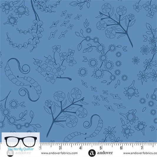 Preorder: Color Camp Dusk Nestled in Muted Pond by Alison Glass for Andover - Sold by The Half Yard A-10427-B1