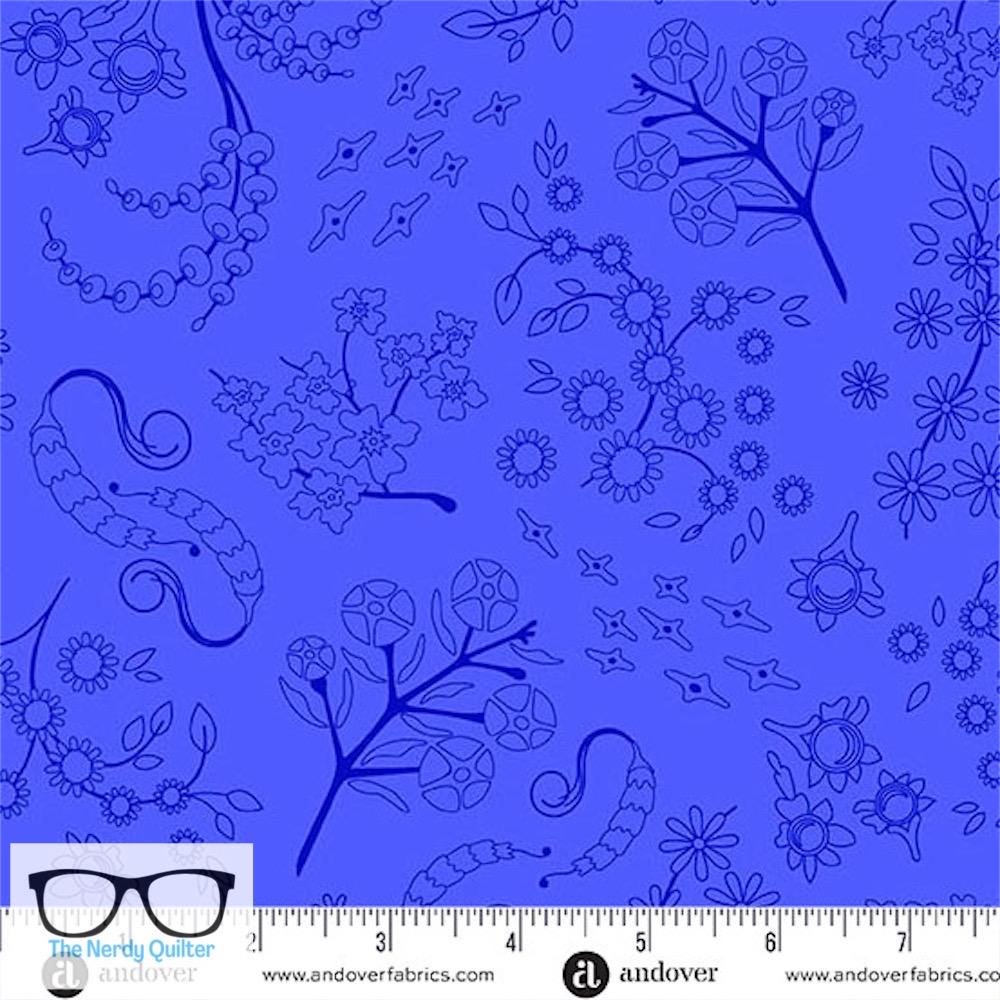 Preorder: Color Camp Dusk Nestled in Blueberry by Alison Glass for Andover - Sold by The Half Yard A-10427-B