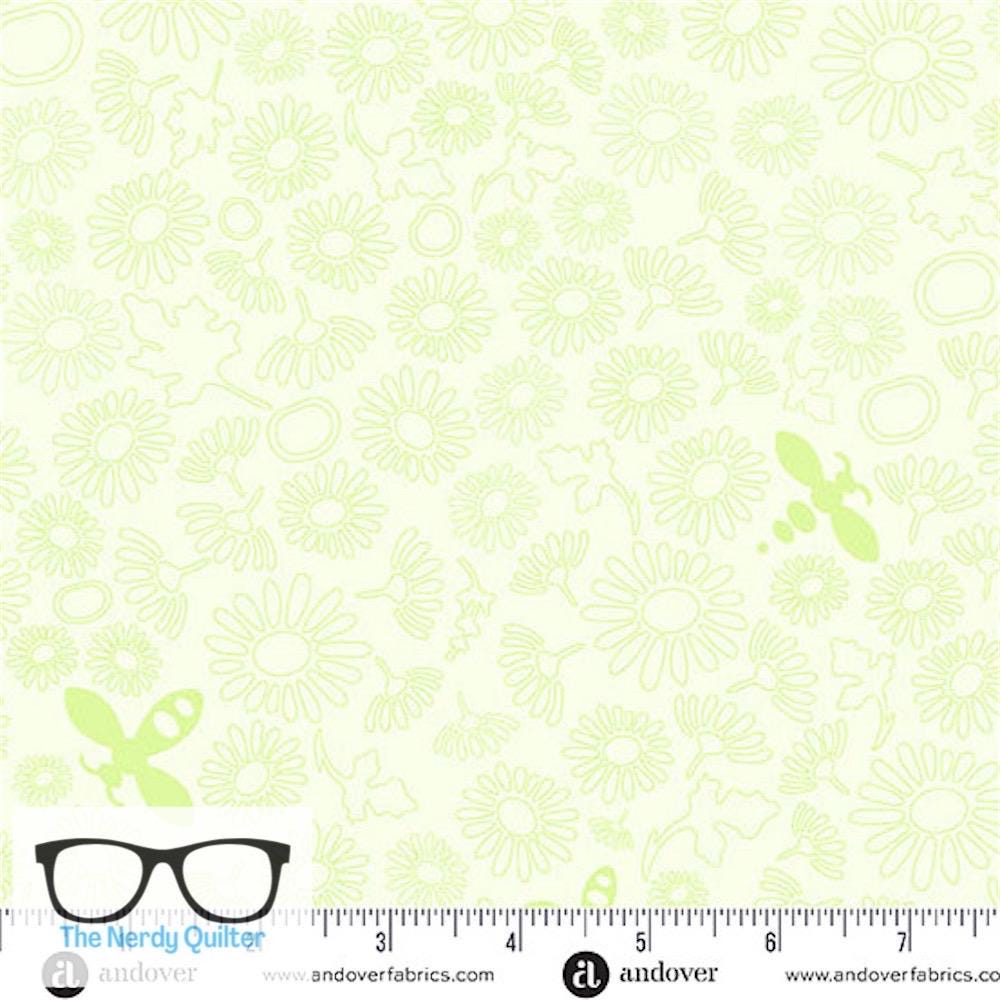 Preorder: Color Camp Grove Bee in Lightest Grass by Alison Glass for Andover - Sold by The Half Yard A-10431-G