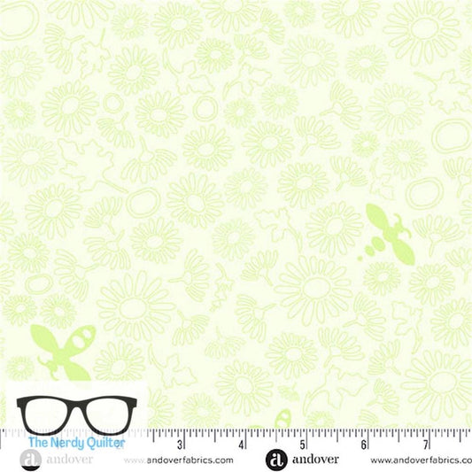 Preorder: Color Camp Grove Bee in Lightest Grass by Alison Glass for Andover - Sold by The Half Yard A-10431-G